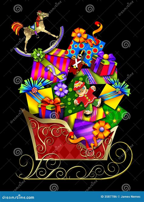 Santa's Sleigh & Gifts Royalty Free Stock Image - Image: 3587786