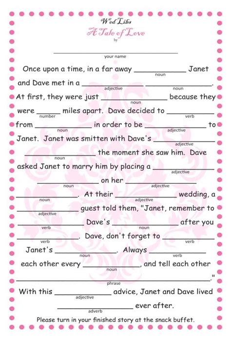 Wedding Mad Libs Free Printables Printable Word Searches