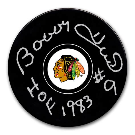 Bobby Hull Chicago Blackhawks Hof Autographed Puck Nhl Auctions