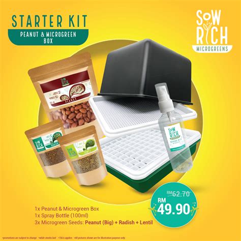 Starter Kit - Peanut & Microgreen Box (1 x Peanut & Microgreen Box, 1 x ...