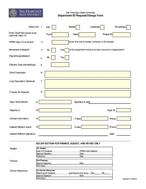 Fillable Online Fiscaff Sfsu San Francisco State University Department