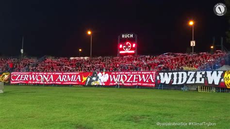 Łódzki Widzew i Ruch Chorzów Fragment dopingu z meczu Ruch Widzew