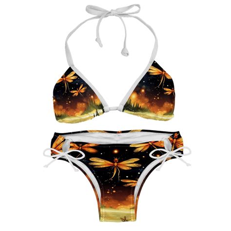 Fireflies Detachable Sponge Adjustable Strap Bikini Set Swim Wear