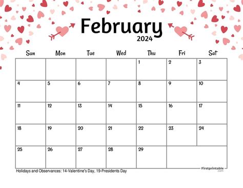 Free Printable Editable Fillable February Calendars 2024 With