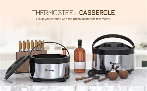 Buy Mumma S LIFE Stainless Steel Thermosteel Casserole Set Of For Kitchen Hot Case Combo For