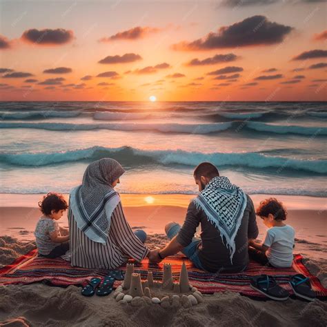 Premium AI Image | 4 Gazan family with hope