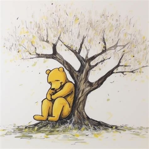 Premium Ai Image Winnie The Pooh Sitting Under A Tree With A Yellow