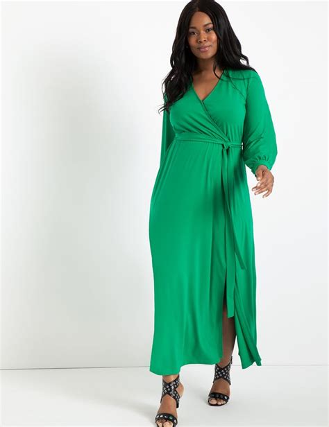 Wrap Maxi Dress Womens Plus Size Dresses Eloquii Vintage Maxi