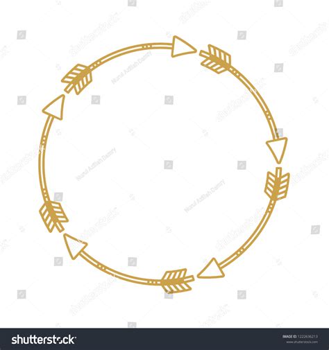 Gold On White Circle Arrow Frame Stock Vector Royalty Free 1222636213