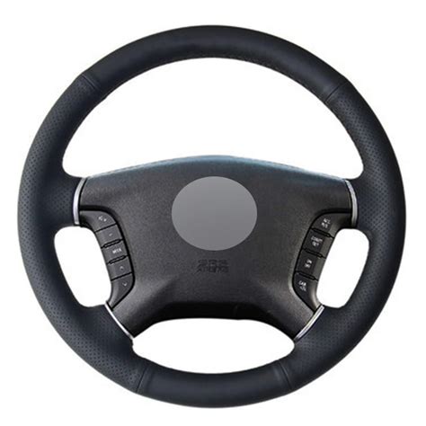 Funda Para Volante De Coche Cuero Artificial Negro Cosido A Mano Para