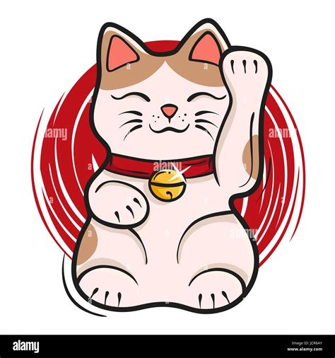 Japanese Good Luck Cat Maneki Neko On A White Isolated, 53% OFF