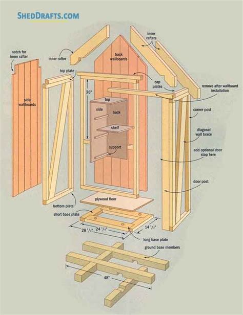 1×2 Garden Tool Storage Shed Plans