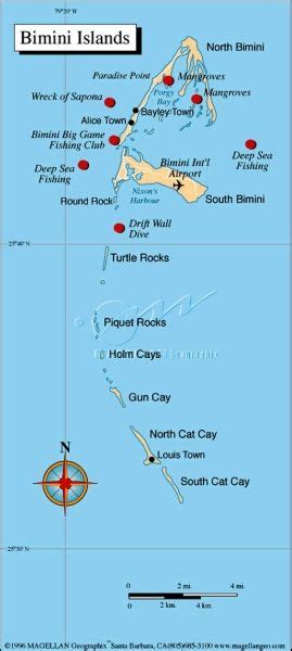 Bimini, Florida East Coast & Bahamian maps | Bimini islands, Bimini ...