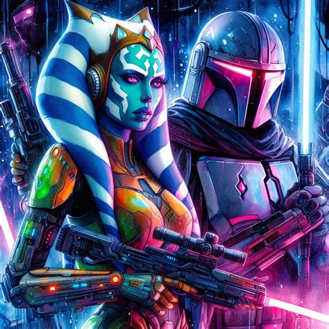 Ahsoka and the Mandalorian: Cyberpunk Nights by karmichorror on DeviantArt