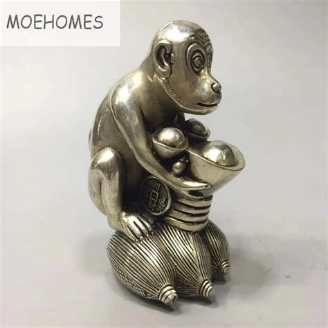 Moehomes Estatua China Fengshui De Cobre Y Plata Estatua De Mono