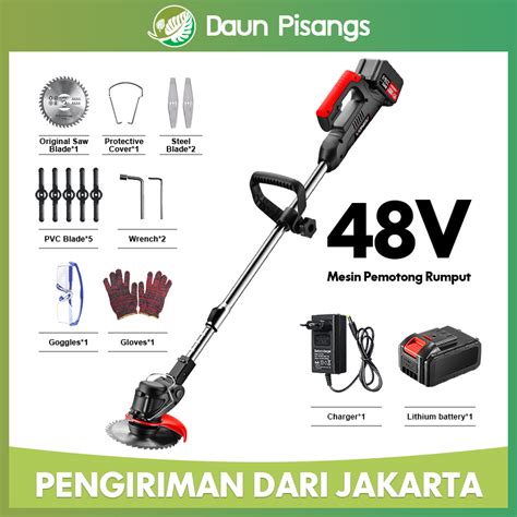 Mesin Potong Rumput Elektrik 48 36 24 12V Mesin Pemotong Rumput Batrai