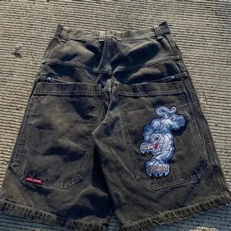 Jnco Shorts Y K Harajuku Hip Hop Lucky Dice Graphic Print Retro Baggy