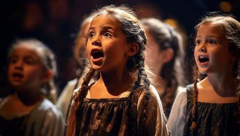 Premium AI Image | Group Of School Children Singing In Choir Together ...