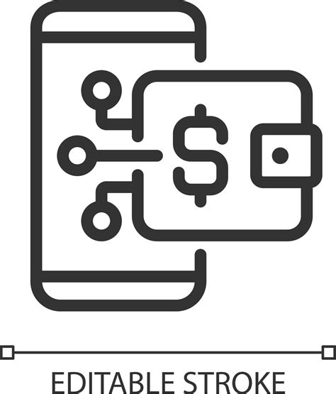 Digital wallet pixel perfect linear icon. Online payment. Wireless