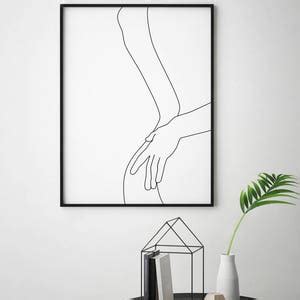 Fine Line Erotic Printable Nude Female Body Minimalist Naked Etsy