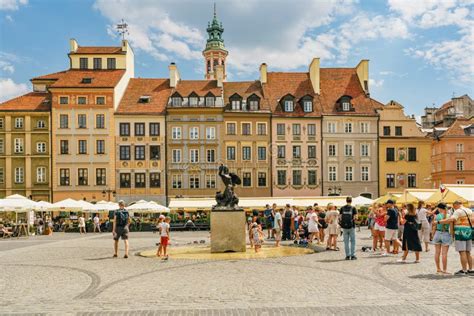 Old Town Market Square With Mermaid Statue A Symbol Of The City Of