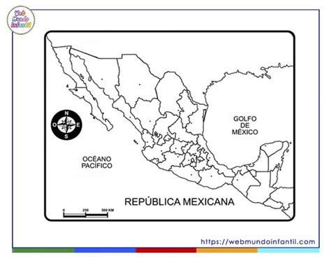 Mapas De México Para Colorear Con Y Sin Nombres Para Imprimir