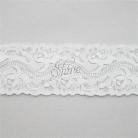 Stretch Lace Trimming 968 White Shine Trimmings Fabrics