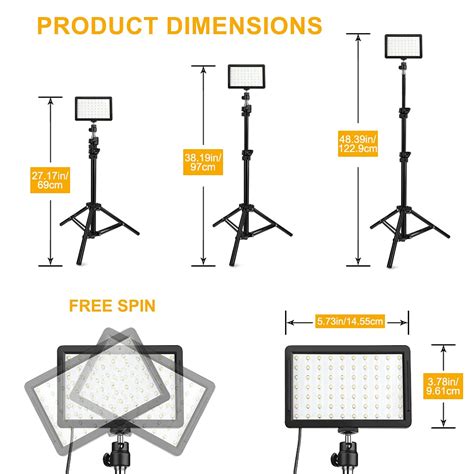 Pack Led Video Light With Tripod Stand Color Filters Remote