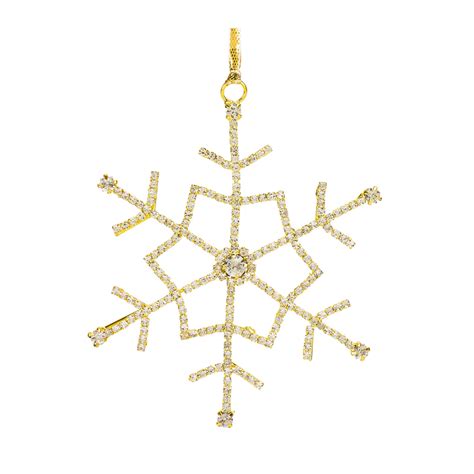 Gold Jeweled Metal Snowflake Ornament Set Of 12 Pier 1