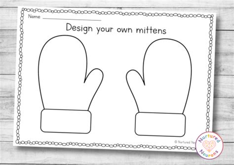 Design You Own Mittens Printable Template For Kids Nurtured Neurons