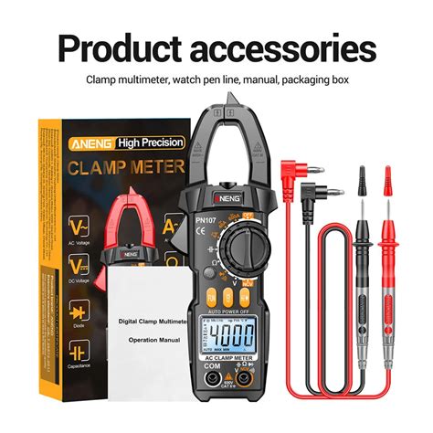 Aneng Clamp Meter Multimeter Tester Auto Ranging Trms Counts Ac Dc