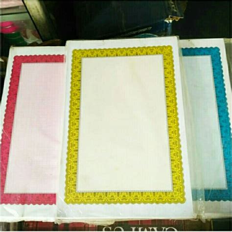 Jual Blanko Kartu Piagam Sertifikat Kartu Tik Folio Isi 50 Sheets Jakarta Barat Mitra