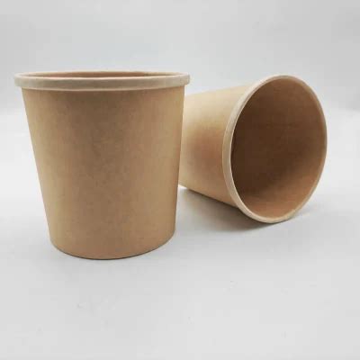 Paper Custom Printed Disposable Kraft Paper Soup Cup With Lids China