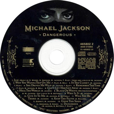 Encarte Michael Jackson Dangerous Encartes Pop