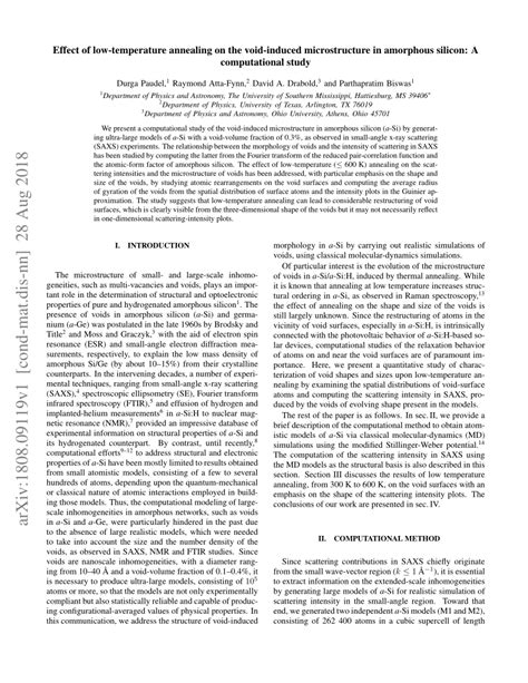 Pdf Effect Of Low Temperature Annealing On The Void Induced