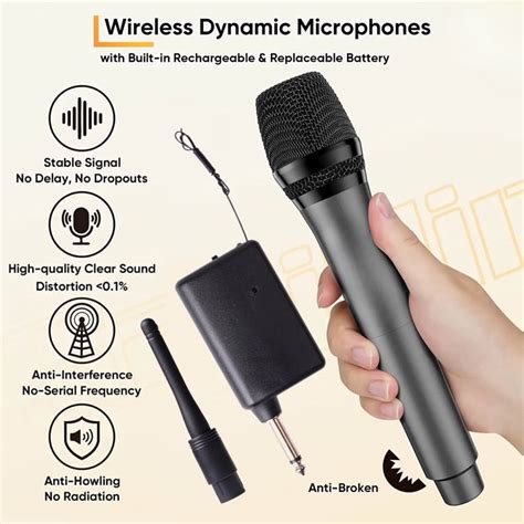 Microfone Sem Fio Digital Dinâmico Profissional Wireless Karaokê