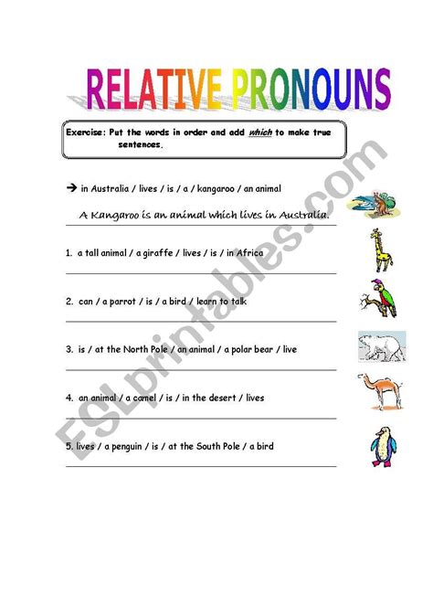 Relative Pronouns Esl Worksheet By Samantaesl