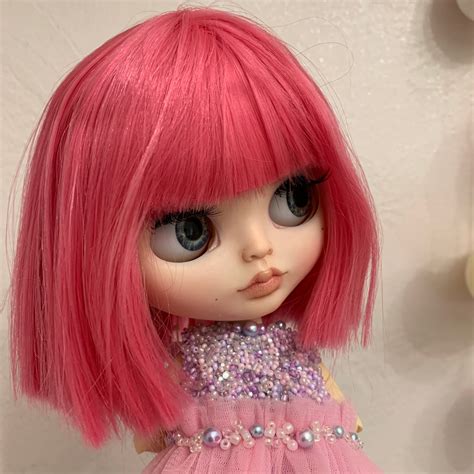 Sold Custom Blythe Doll Collectible Doll Pink Hair Doll Etsy