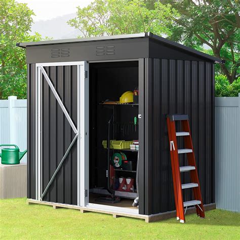 Dextrus Outdoor Storage Shed 5x3FT, Heavy Duty Metal Tool Sheds Storage ...