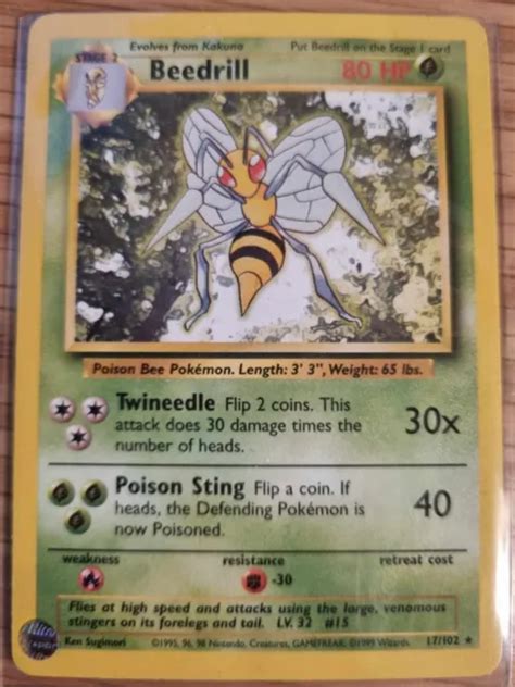 Carte Pok Mon Pok Mon Beedrill Ensemble De Base Rare Non Holo