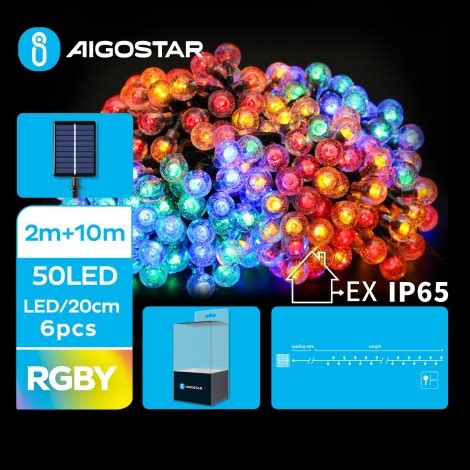 Aigostar Guirlande solaire décorative 50xLED 8 fonctions 12m IP65