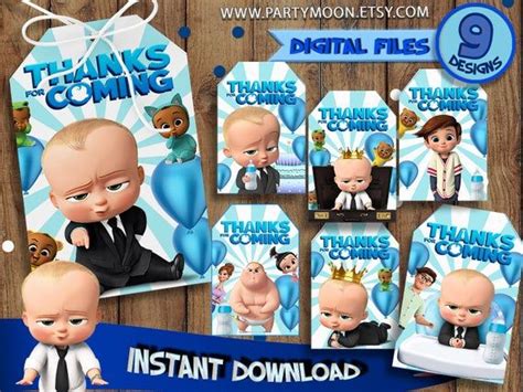 Boss Baby Favor Tags Boss Baby Thank You Tag Boss Baby Birthday