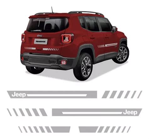 Faixa Lateral Jeep Renegade 2016 2021 Adesivo Preto Prata Cor Cinza