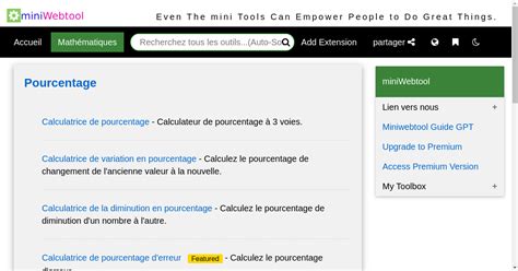 Outils Gratuits Et Calculatrice Pourcentage