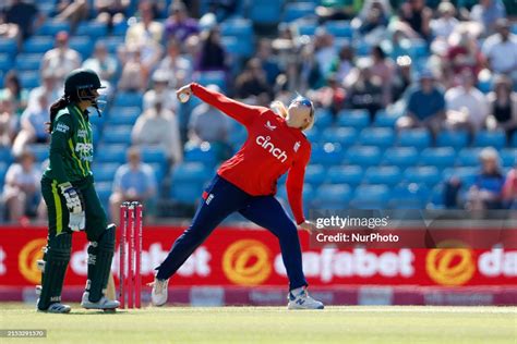 Englands Sarah Glenn Is Bowling During The Third It20 Match News