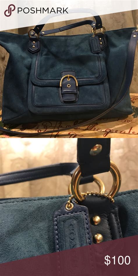 Blue Suede Coach Handbag Blue Suede Coach Handbag Never Used New