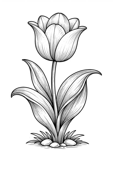 Tulipa Para Desenhar - 15 Desenhos de Tulipa para Colorir e Imprimir