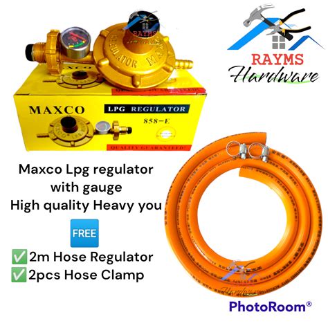 Maxco Lpg Regulator With Gauge E Heavy Duty Meters Hose Regulator