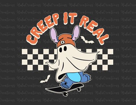 Ghost Skateboarding Creep It Real Svg Png Halloween Trick Or Etsy