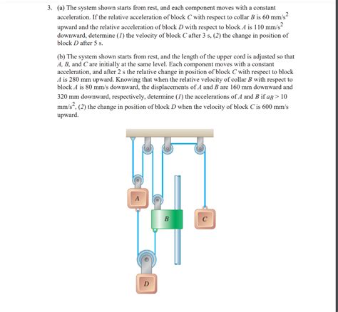 Solved A The System Shown Starts From Rest And Each Chegg